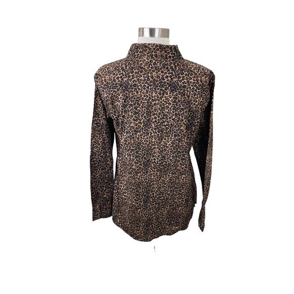 J. McLaughlin Animal Print Button Front Shirt Size Medium Closet Staple - Picture 3 of 4